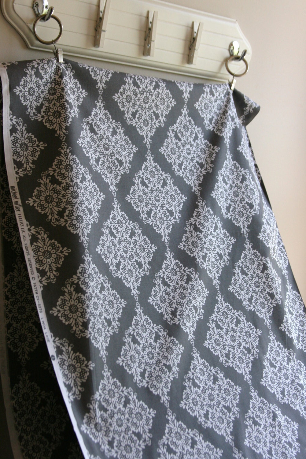 Linda Lace in Grey from Michael Miller Fabrics - ONE YARD