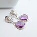 Purple Dangle Earrings, Silver