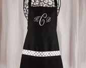 Monogrammed Apron Black