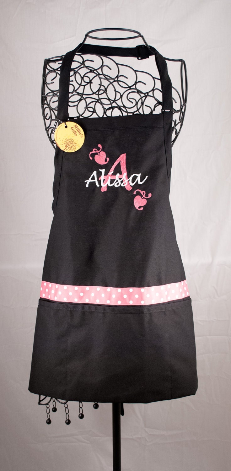 Monogrammed Apron Personalized Embroidered  Heart
