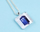 Tardis Necklace Doctor Who,  police box Dr Who pendant, Geekery, Handmade TARDIS Box Science Fiction