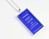 Doctor Who Necklace Jewelry Keep Calm Carry a Sonic Screwdriver Glass Tile Pendant, Doctor Who Dr Who Jewellery, sci fi