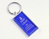 Doctor Who Keychain Keep Calm Exterminate Dalek, Dr Who Glass Tile and Sterling Silver Plated Key ring chain, Keep Calm Dr Who