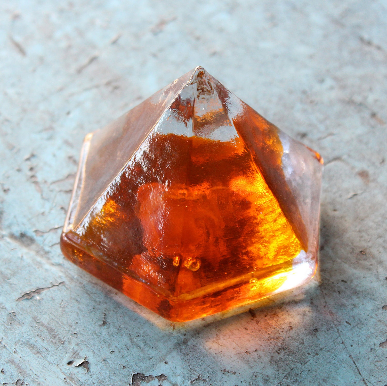 Reserved for Tamera Beach Decor Orange Sea Glass Deck Prism by SEASTYLE