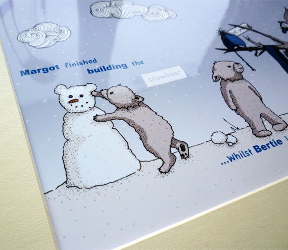 Snowbear illustrative print - (12" x 10" / 305mm x 255mm)