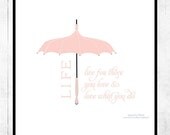 Spring Art Print Poster Umbrella Pink Life