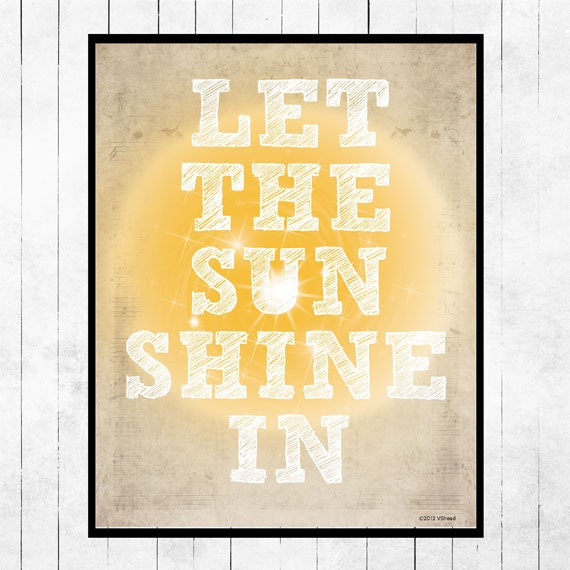 Sunshine Art Print Poster Golden Yellow - curlywillowco