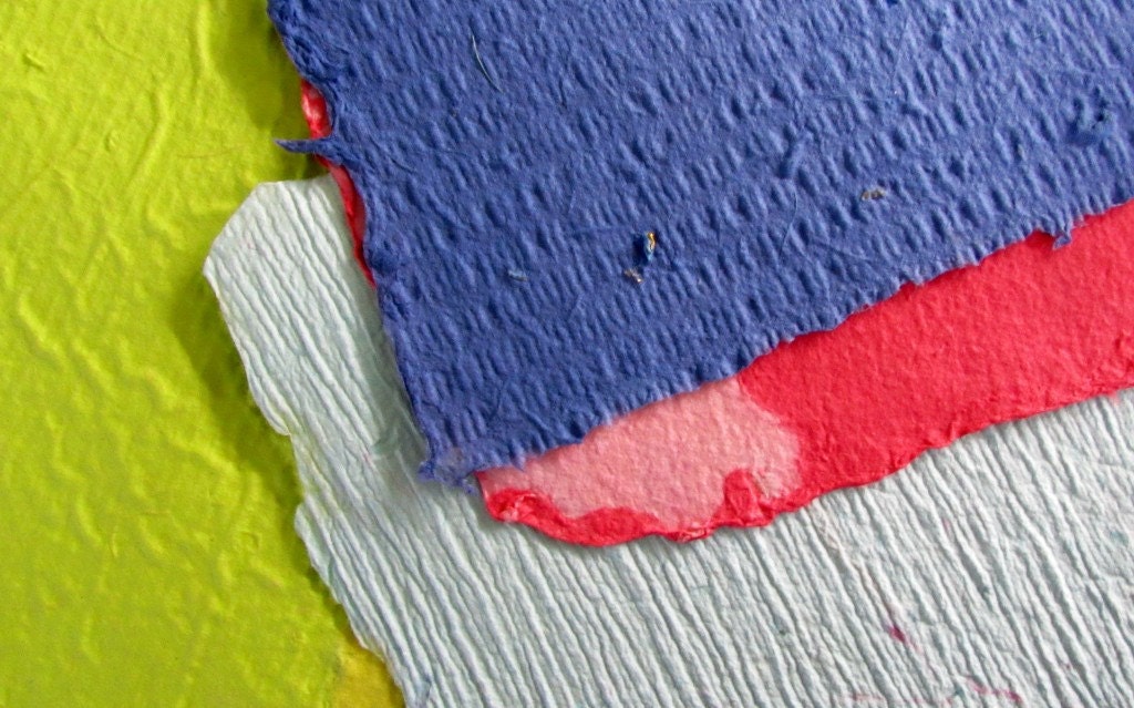 Handmade  Paper - Recycled - Colorful -Textured - Unique Paper