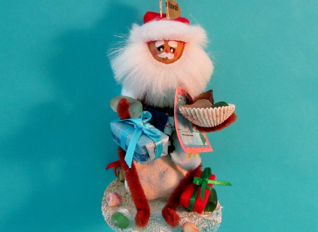 Beach Glass - Hawaiian Santa Christmas Ornament