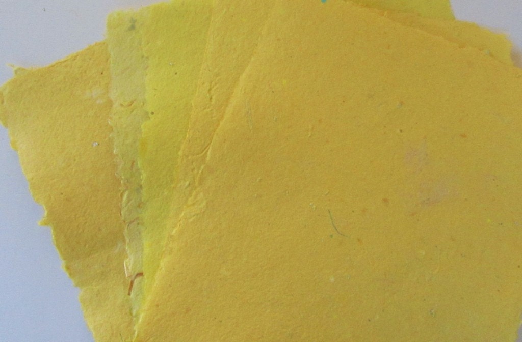Handmade Paper - Recycled -  Yellow