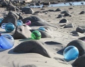 Fishing Float: Handmade Blown Glass Fishing Floats w/ Scavo Glass in Sea Green