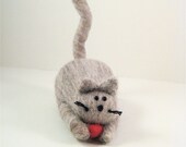 Kitty Cat with Red Ball - Felt Cat - Needle Felted Animal