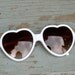 1980s White Hot Heart Shaped Lolita Sunglasses