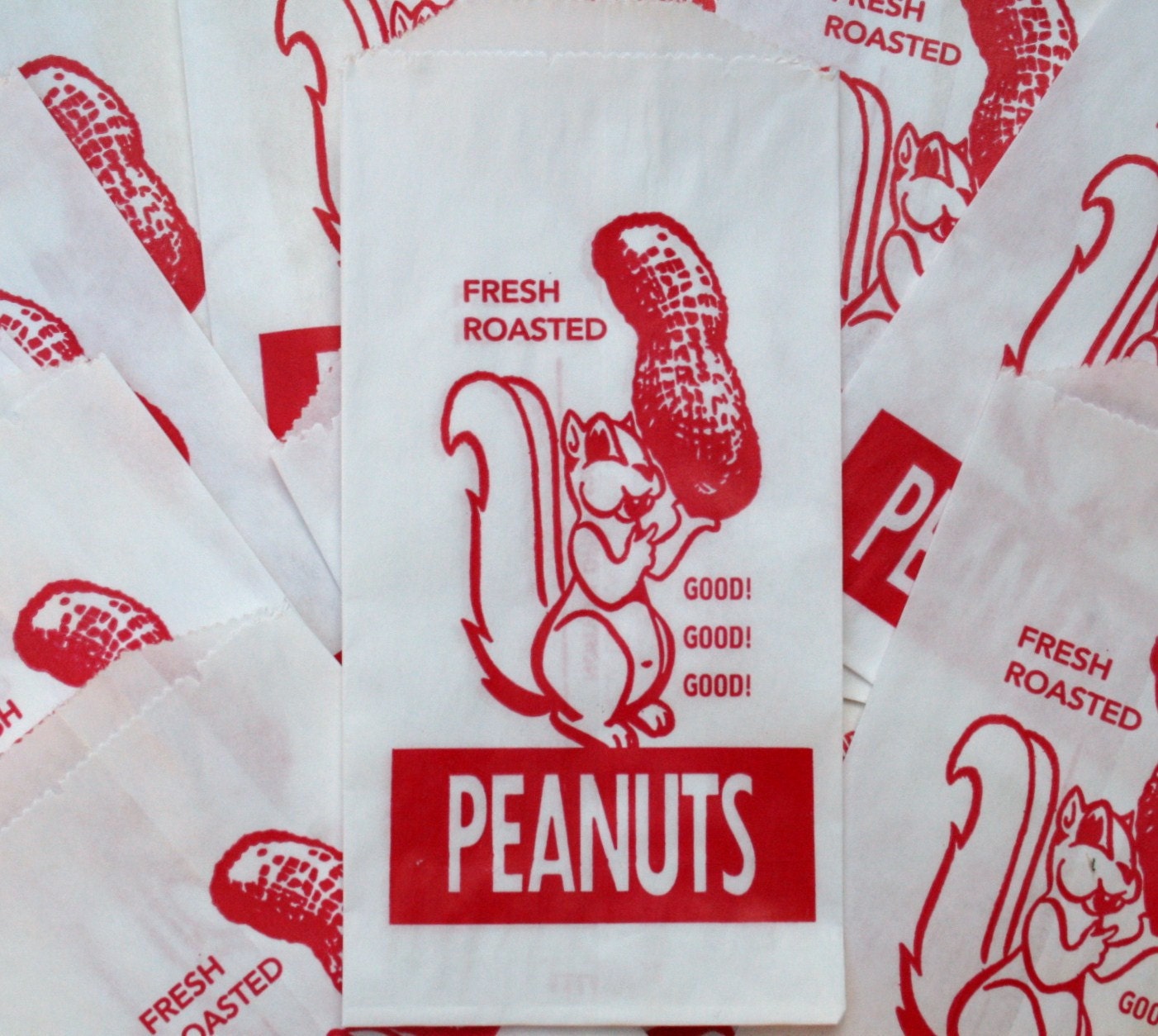 50 Retro Squirrel Peanut  Bags