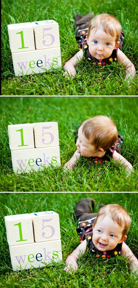 Cute and Colorful Baby Age Blocks - Fun Photo Prop and Unique Baby Gift