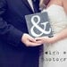 Wood Block with Heart and & - Fun Engagement and Wedding Prop