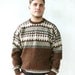 Vintage Men's knitted retro patterned sweater, Large - Browns and creams . . . . . . . . . . "Like" our fb page for 10% discount