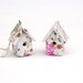 Floral Birdhouse Necklace Mother's Day Cottage Chic, Whimsical, 16 inch chain