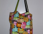 Handmade tote bag, purse themed