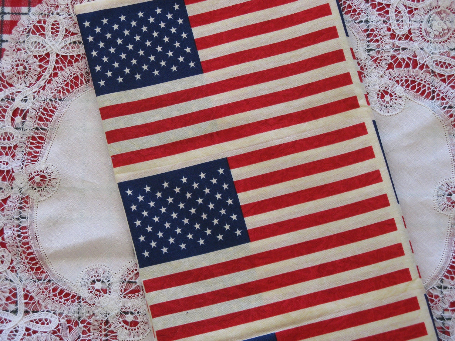 American Flag Fabric Georgetown by Moda Cotton 7/8 Yard Print Patriotic America USA Red white and Blue