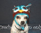 Instant Download Crochet Pattern - Owl Dog Hat - Small Dog Beanie