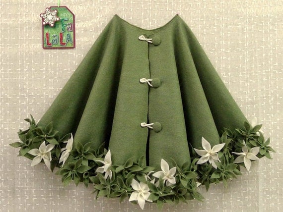 54 christmas tree skirt in olive green felt with by 54 christmas tree skirt in olive green felt with by
