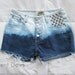 Studded Ombre High Waist Shorts Small