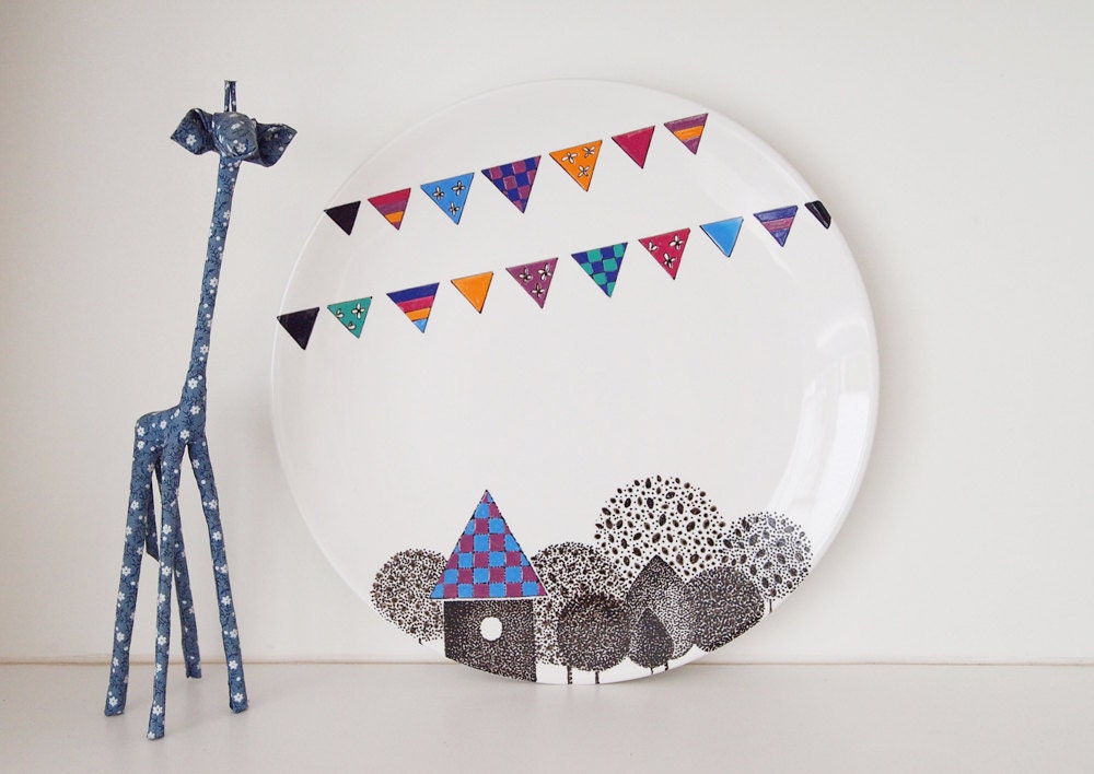 Village Wall Plate II - Smalll Size