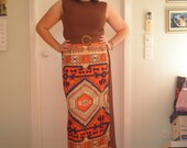 SALE Glamorous Geometric 1970s Maxi Dress Size M- L