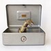 CHRISTMAS in JULY Sale Master Steel Box Industrial Metal For Him Silver Gray Office Storage Lock Box Utility Tools Vintage