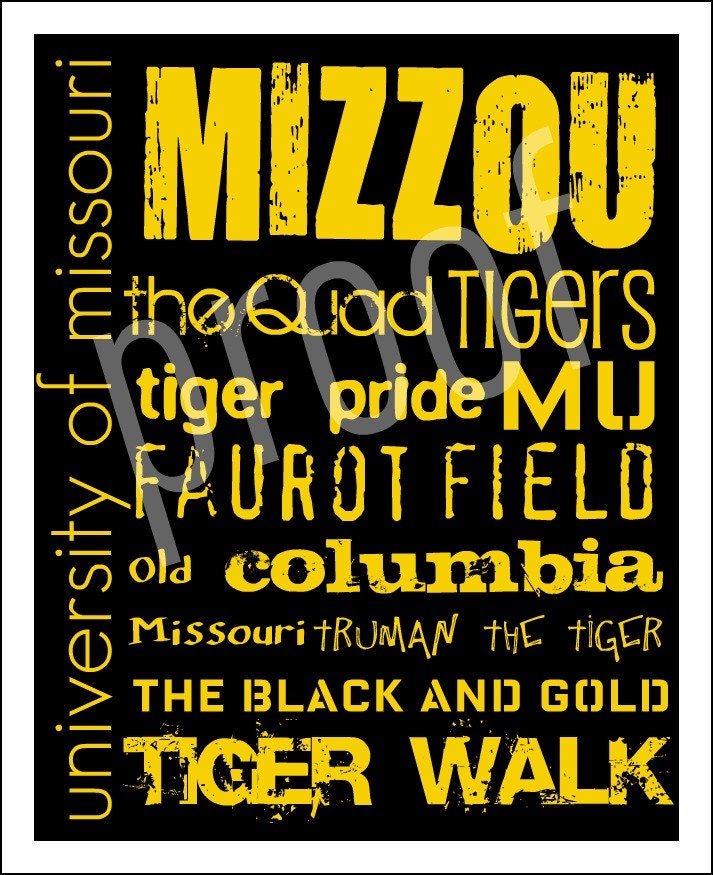 Mizzou Subway Art 11x14