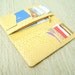 Yellow Leather Women Wallet with Coin Slot. Yellow Leather Long Wallet.