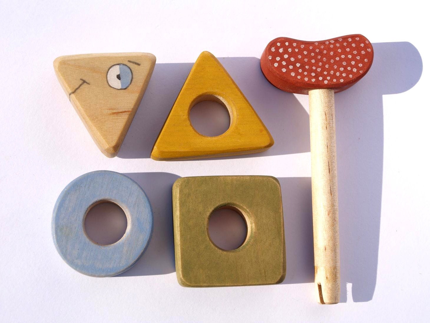 Natural Baby Toy wooden Fish rattle toy