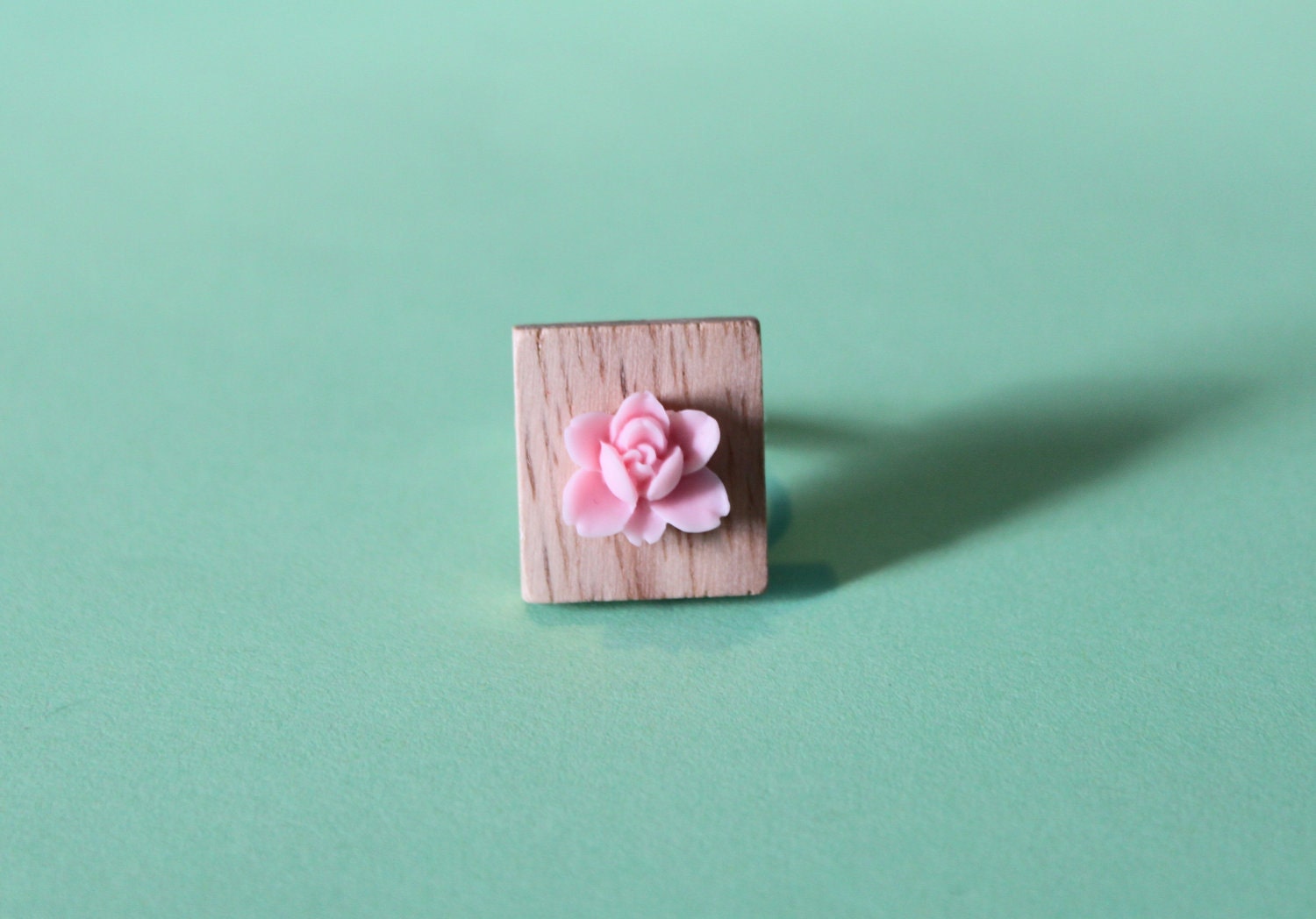 SALE - 10% OFF Scrabble Tile & Flower Ring