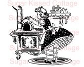 Digital Stamp - Putting On The Kettle