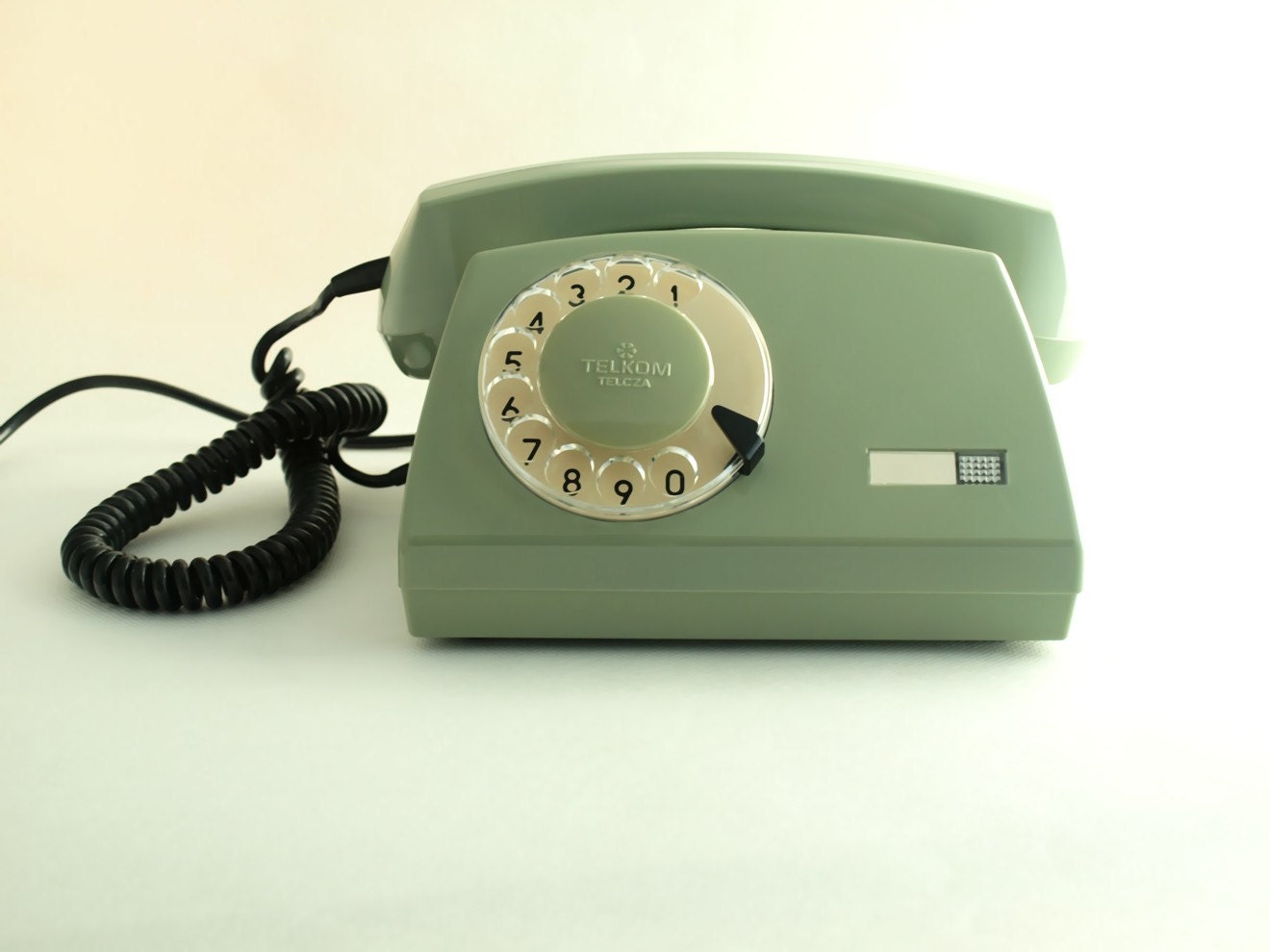 Vintage green rotary telephone