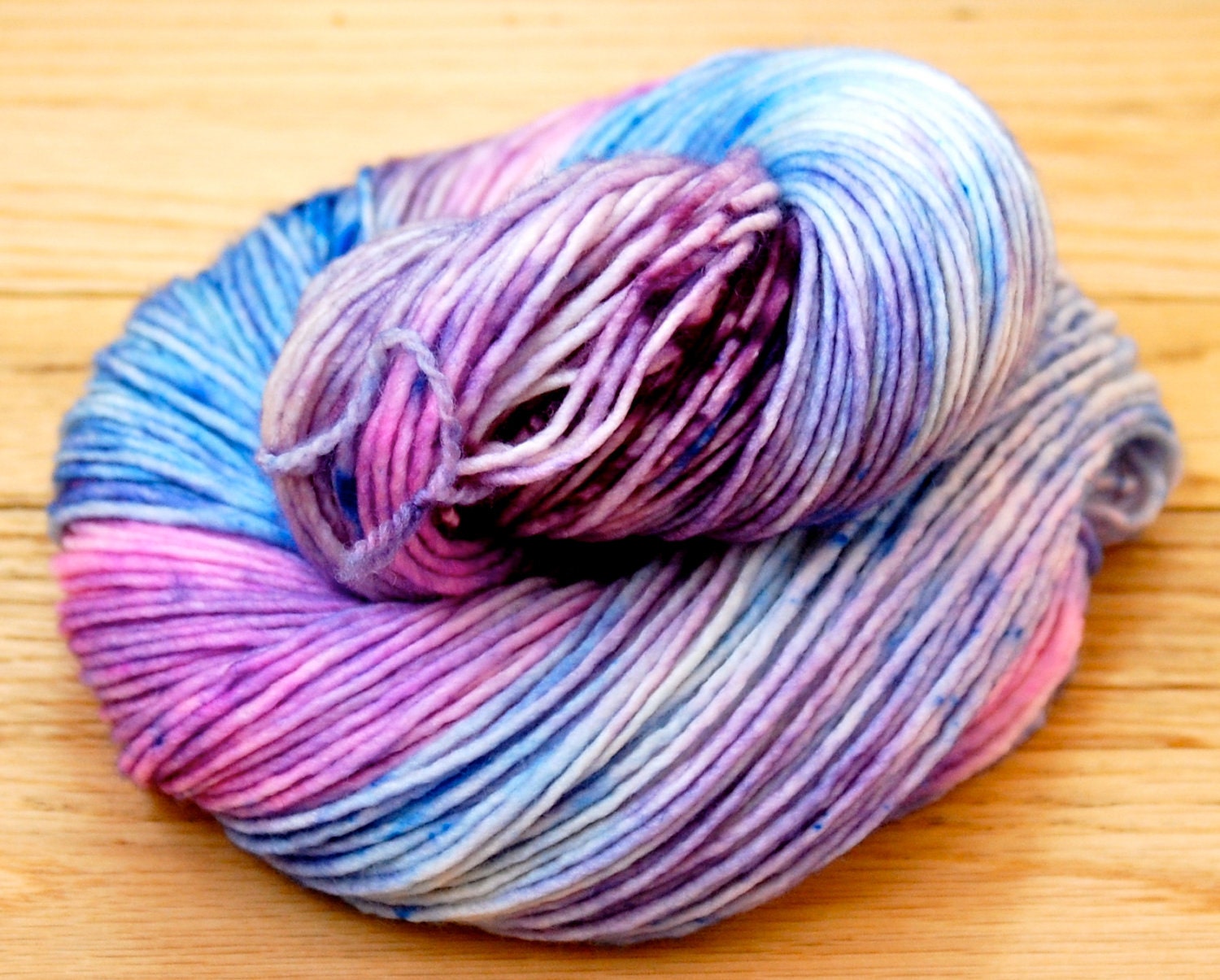 Sale 15% Off - SoHo Dk Yarn - BLUEBERRY - (Superwash Merino Single-Ply Yarn) - Dk Weight - Hand Dyed, One of a Kind - 240yds/100g
