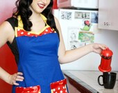 Rosie the rivetter polka dot pin up apron