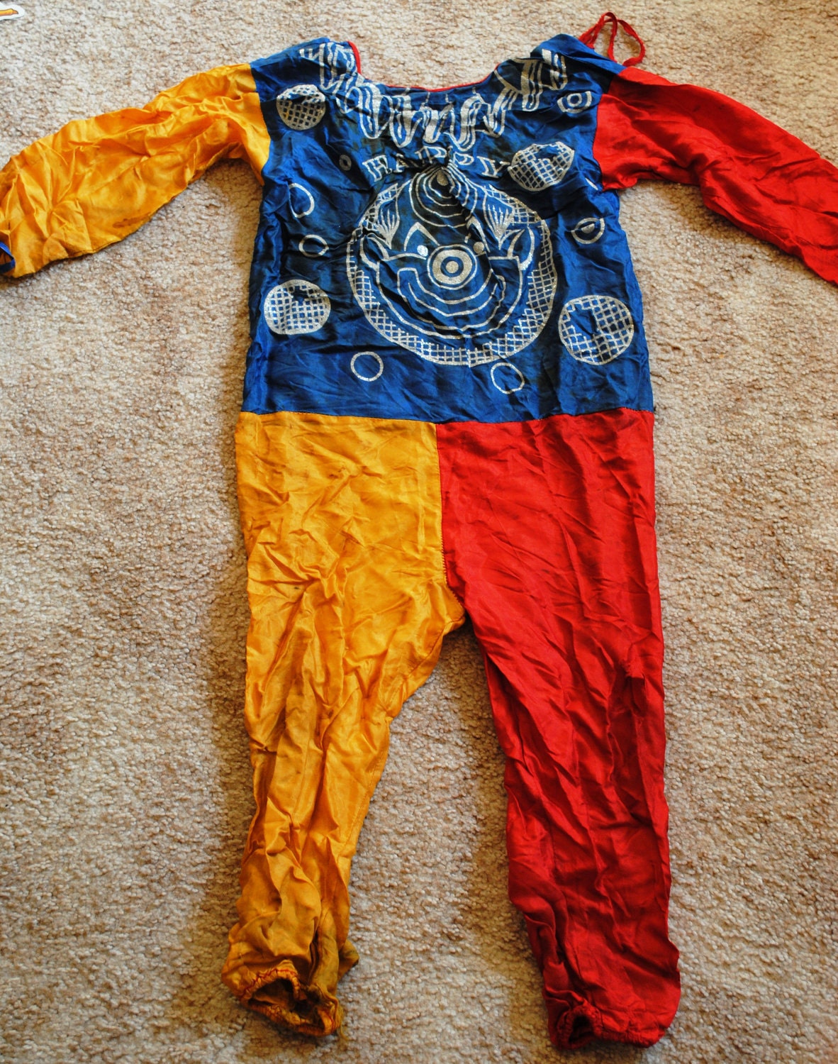 Vintage Halloween Child's Clown Outfit