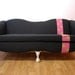Black White Pink Polka Dot Sofa
