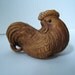 netsuke, hand carved, ROOSTER unpainted raw wood....free ship in usa