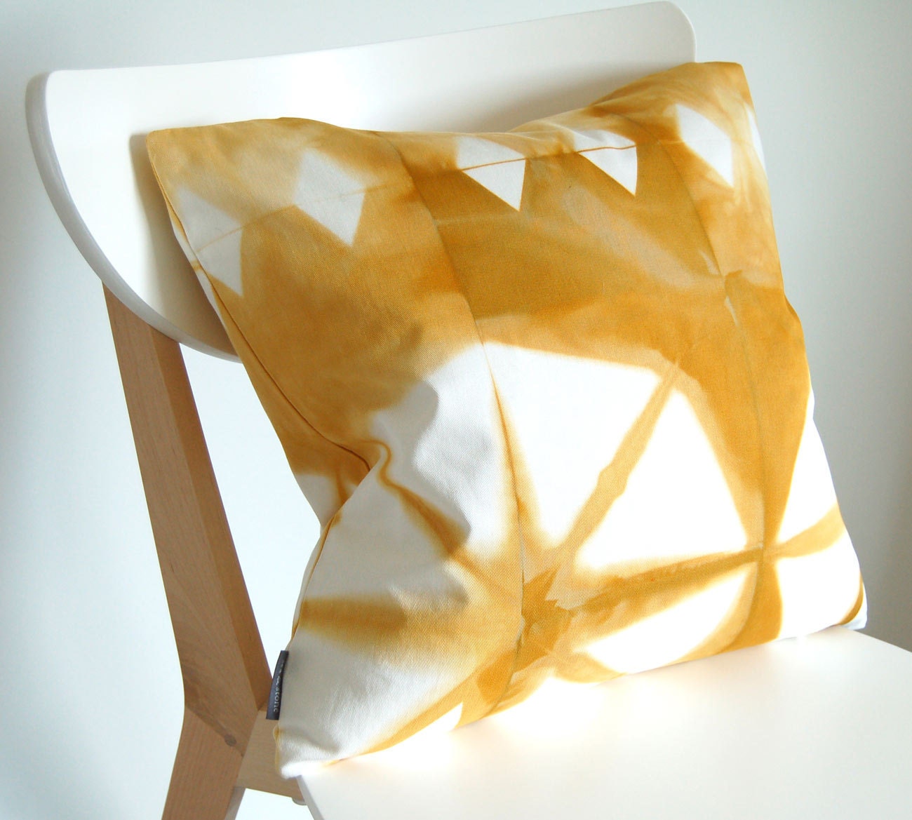 Tie Dye Shibori Pillow Cover 18x18 inches - Goldenrod