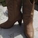 70's woman Vintage Brown Tan Cowboy cowgirl western rockabilly mod scene boots with Heel size 7 psychobilly Halloween costume