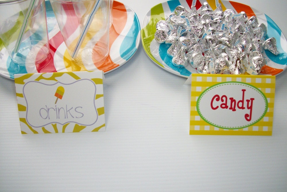 Editable Tented Food Labels - Placecards- Buffet Cards Fully Personalized and Customized Il_570xn