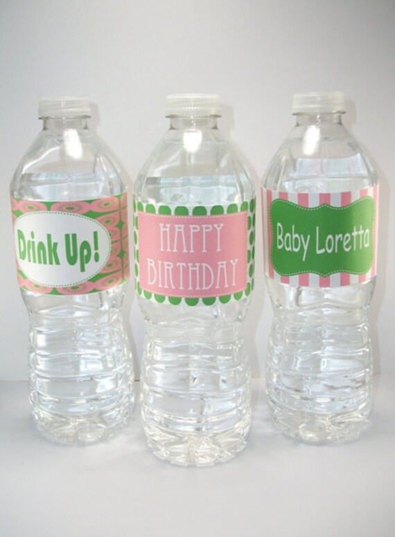 Water Bottle Labels, Printable Bottle Wraps, Customized Water Bottle Labels Il_570xn