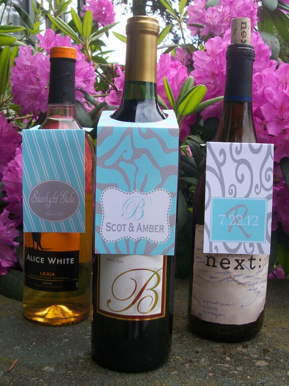 Wine Bottle Tags - Wine Bottle Labels - Weddings - Events Il_570xn