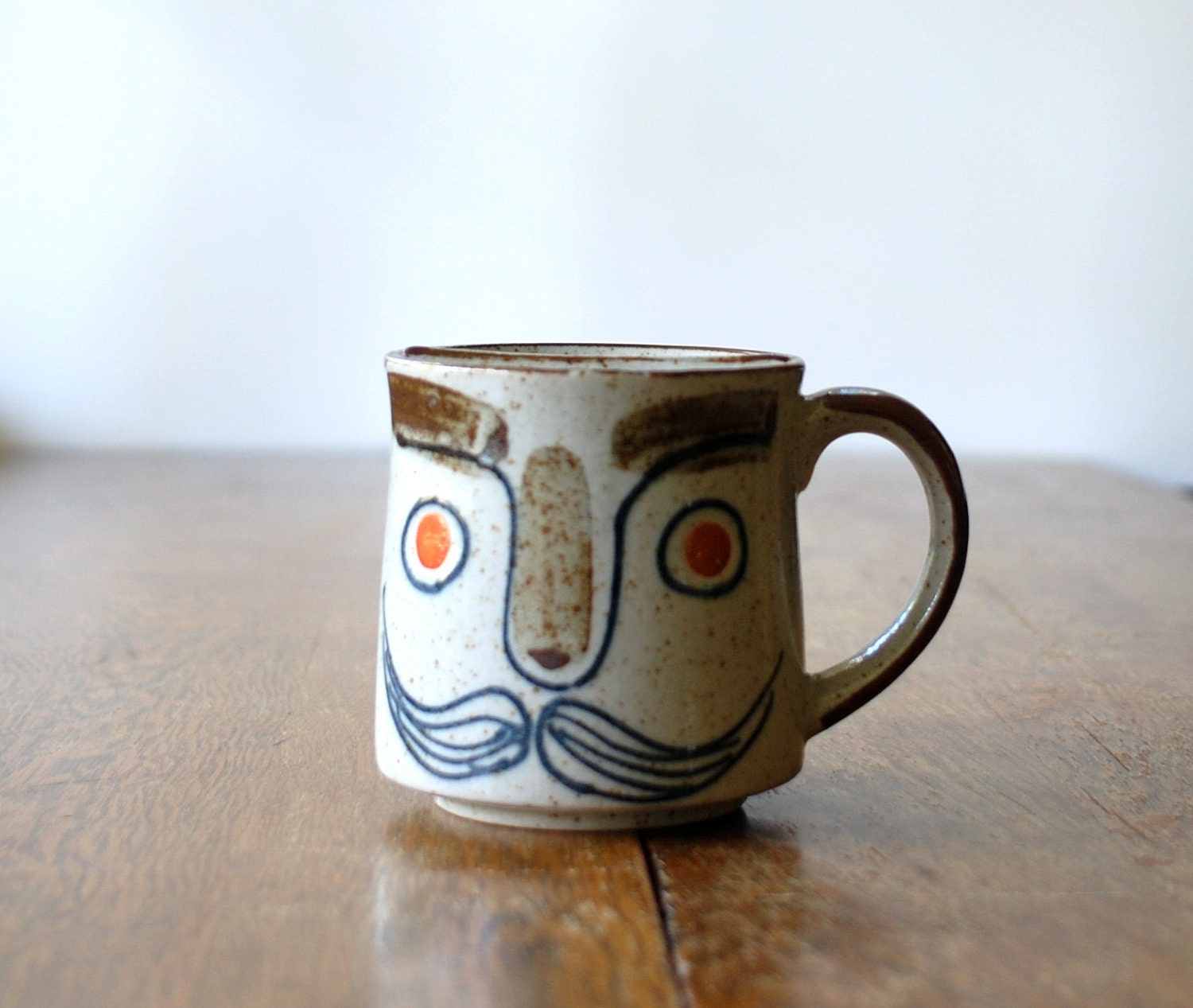RESERVED for johanne Vintage Mustache Mug with Face