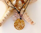 Round Handmade Pendant, Sterling silver and Brass Circles, modern art, dream, mystic