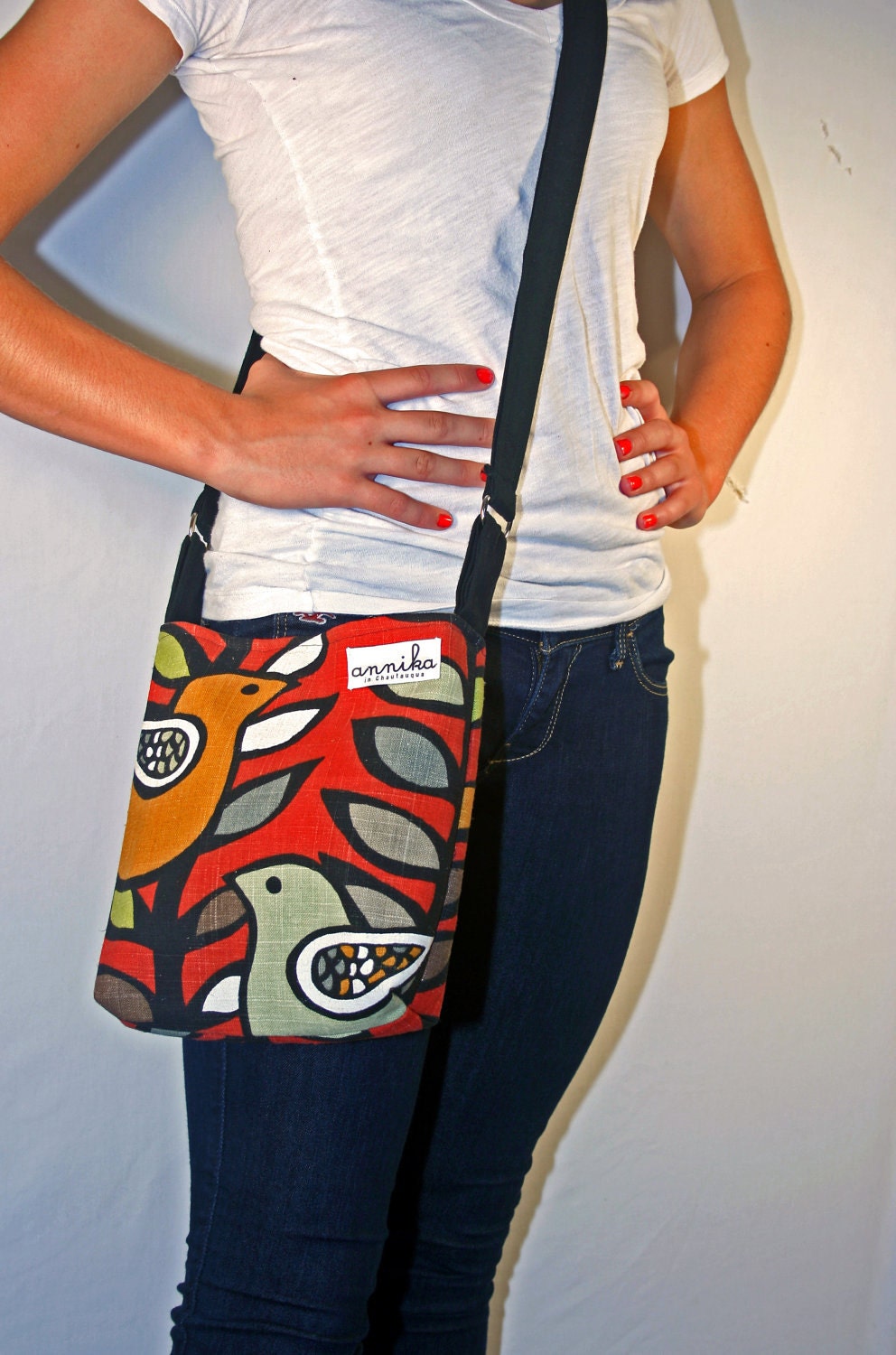 Handmade Cross-Body Purse in Partridge Bird KAS Oslo Spice...From Annika in Chautauqua