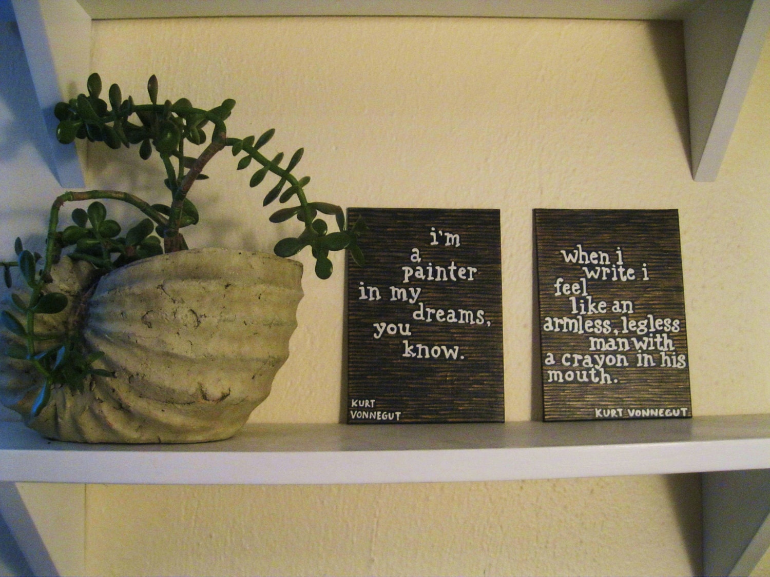 Tiny Painted Canvas - "Writer" Vonnegut